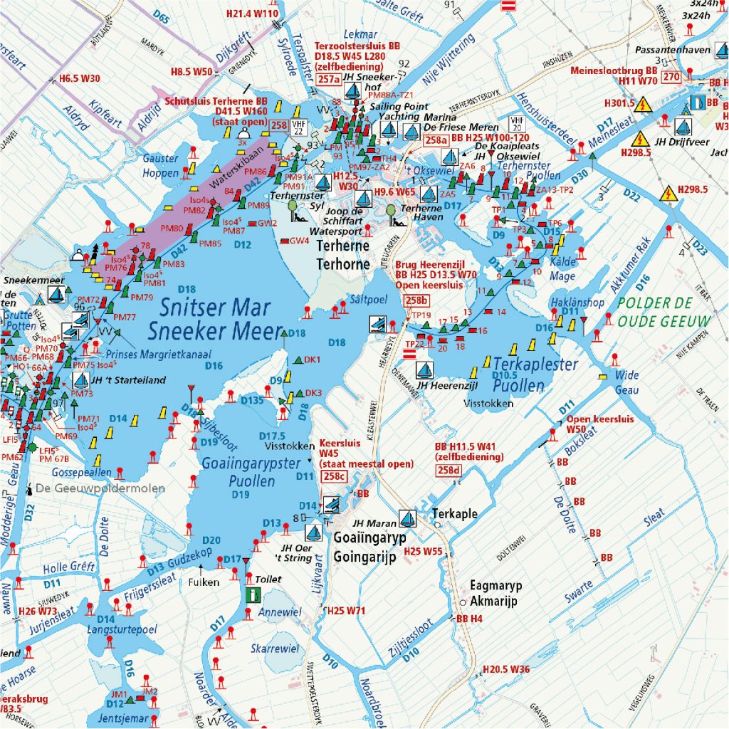 ANWB Waterkaart kaartuitsnede - Reijers Cartografie
