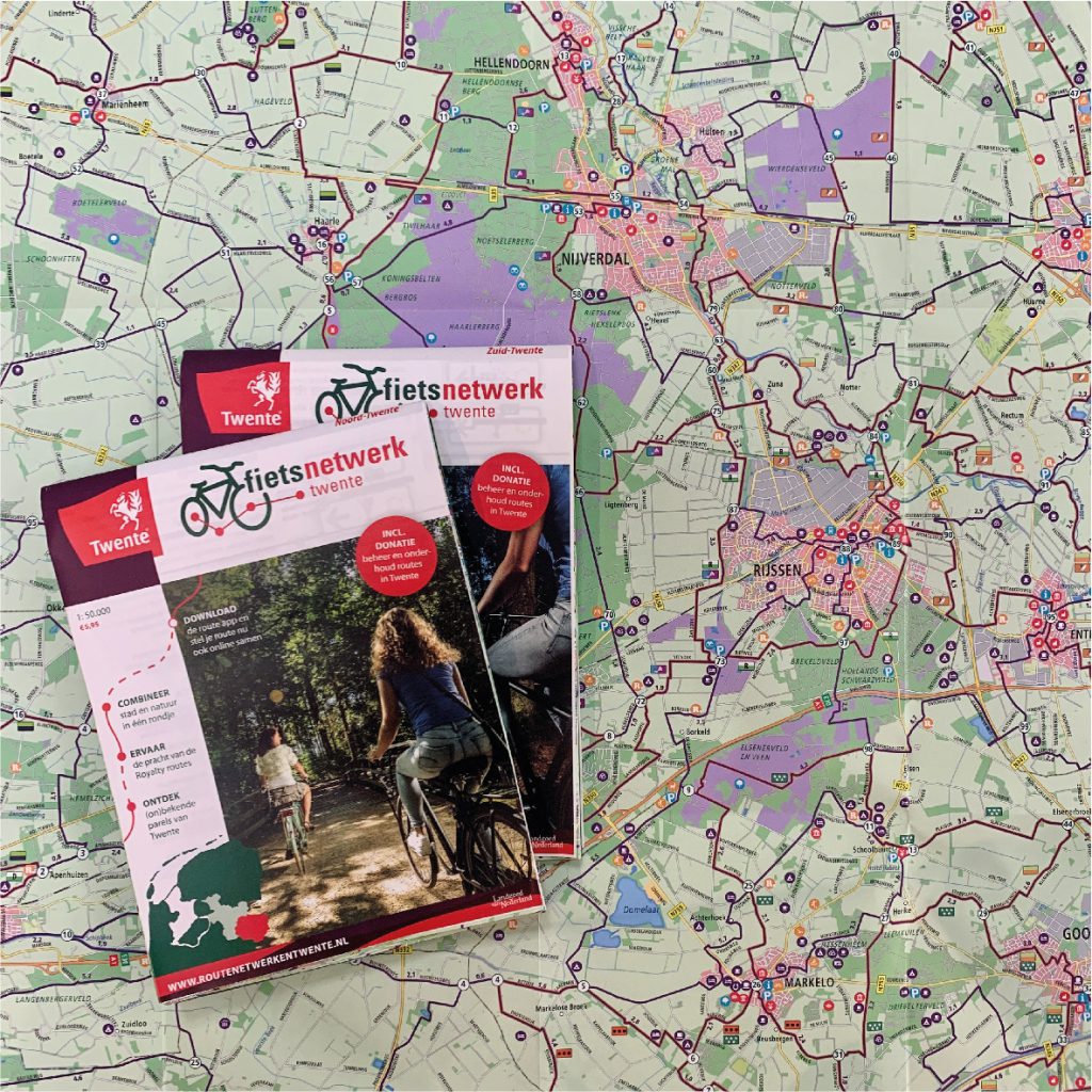 Fietskaart met keuzepuntensysteem Routenetwerken Twente - Reijers Cartografie