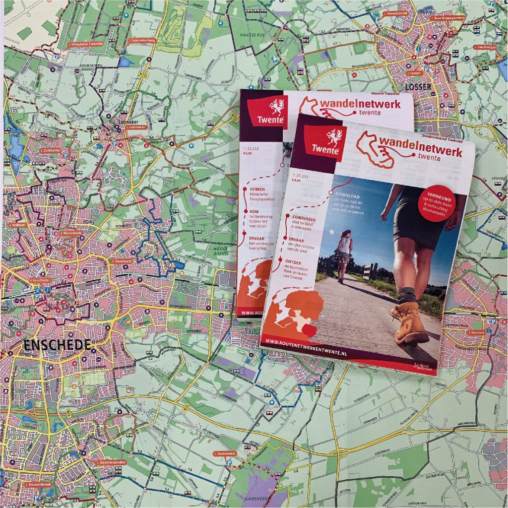 Wandelkaart met keuzepuntensysteem Routenetwerken Twente - Reijers Cartografie
