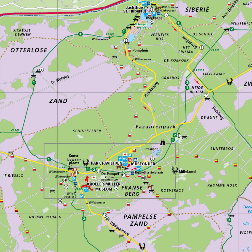 Overzichtskaart Nationaal Park de Hoge Veluwe - Reijers Cartografie