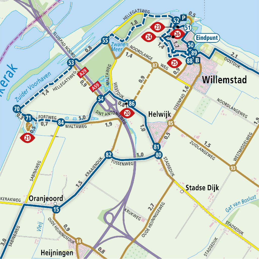 Zuiderwaterlinie fietskaart VisitBrabant Routebureau - Reijers Cartografie