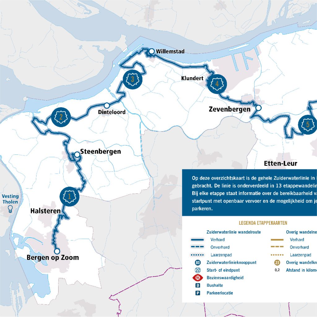 Fietskaart zuiderwaterlinie route VisitBrabant Routebureau - Reijers Cartografie